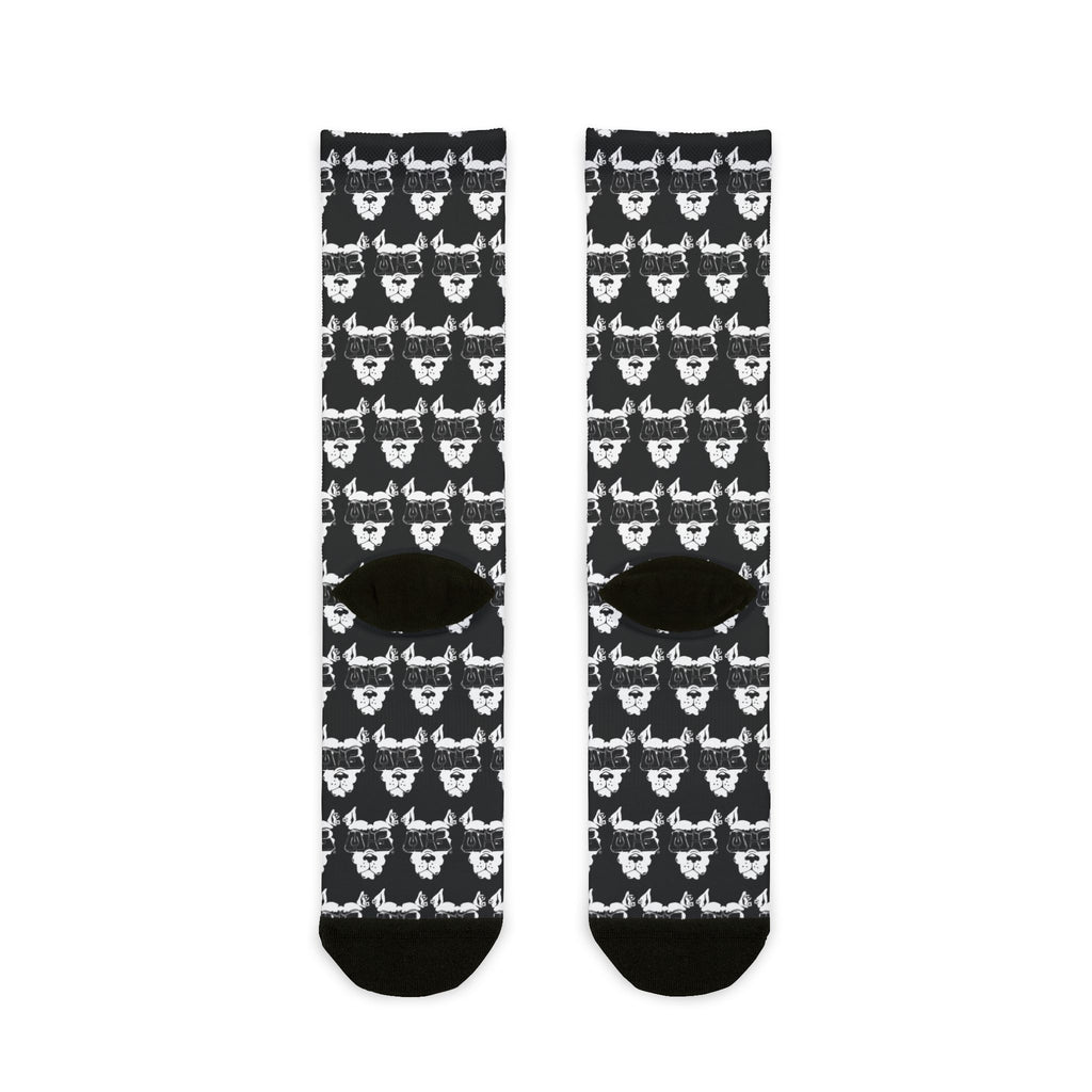 MCG* Blk Print Crew Socks