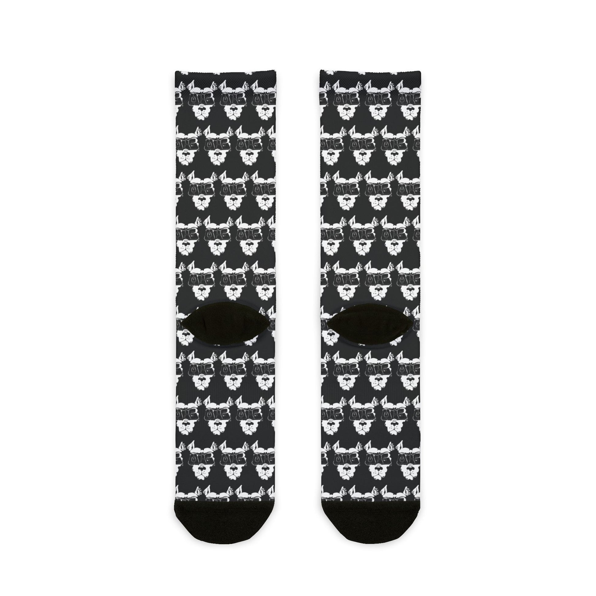 MCG* Blk Print Crew Socks
