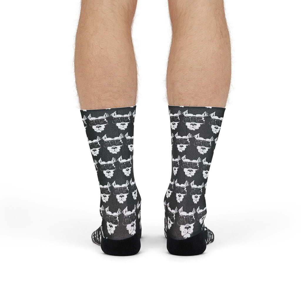 MCG* Blk Print Crew Socks