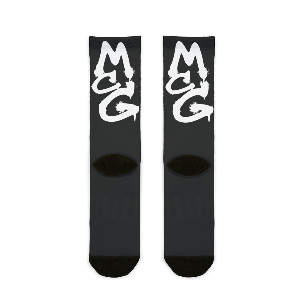 MCG* Blk Print Crew Socks