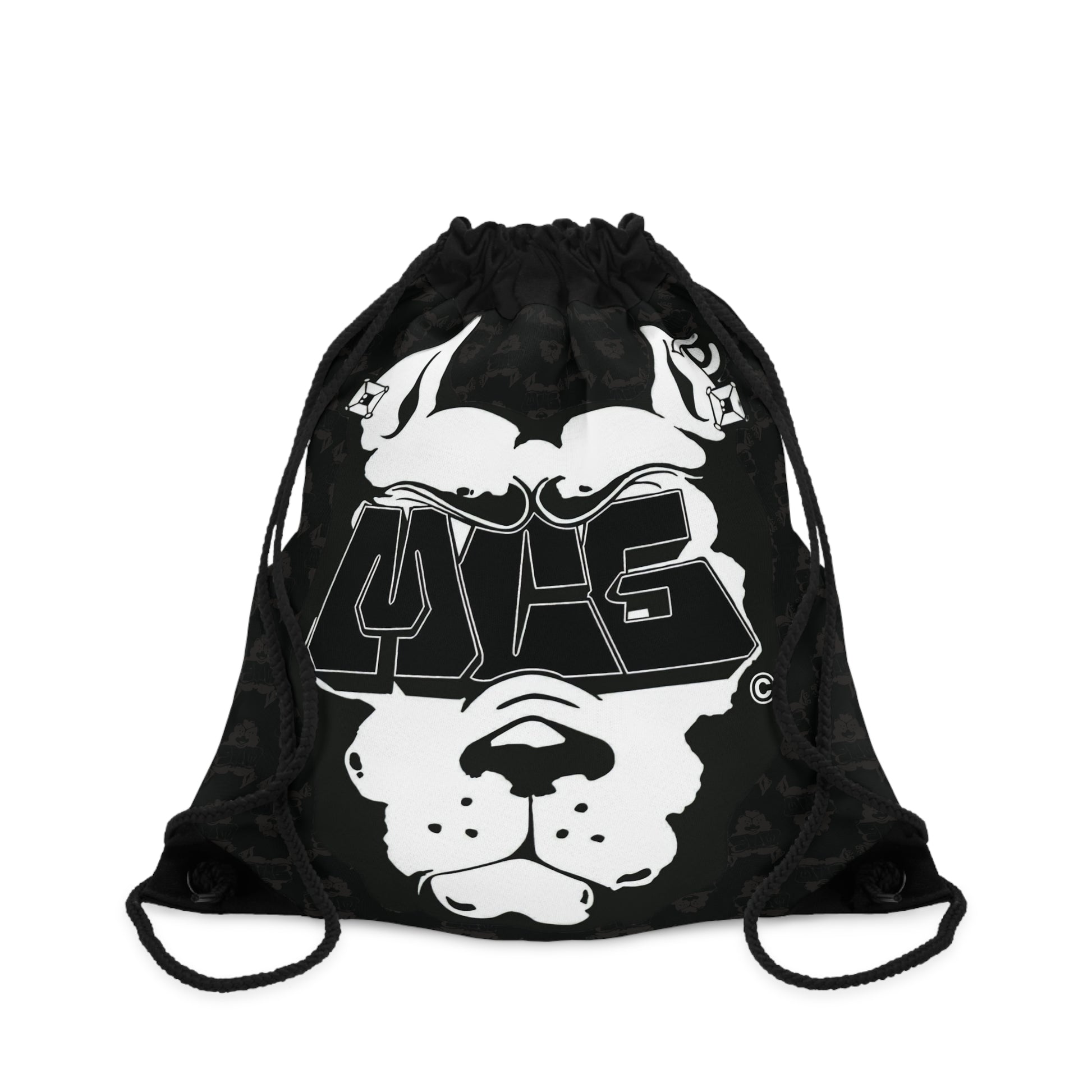 MCG*&Face Blk Print Drawstring Back Pack