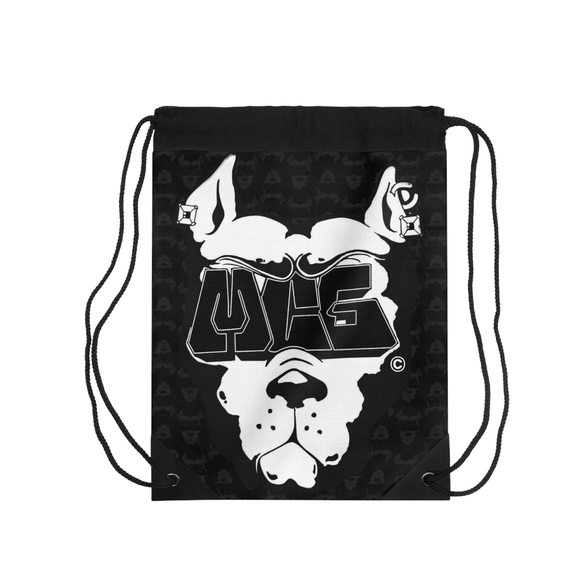 MCG*&Face Blk Print Drawstring Back Pack