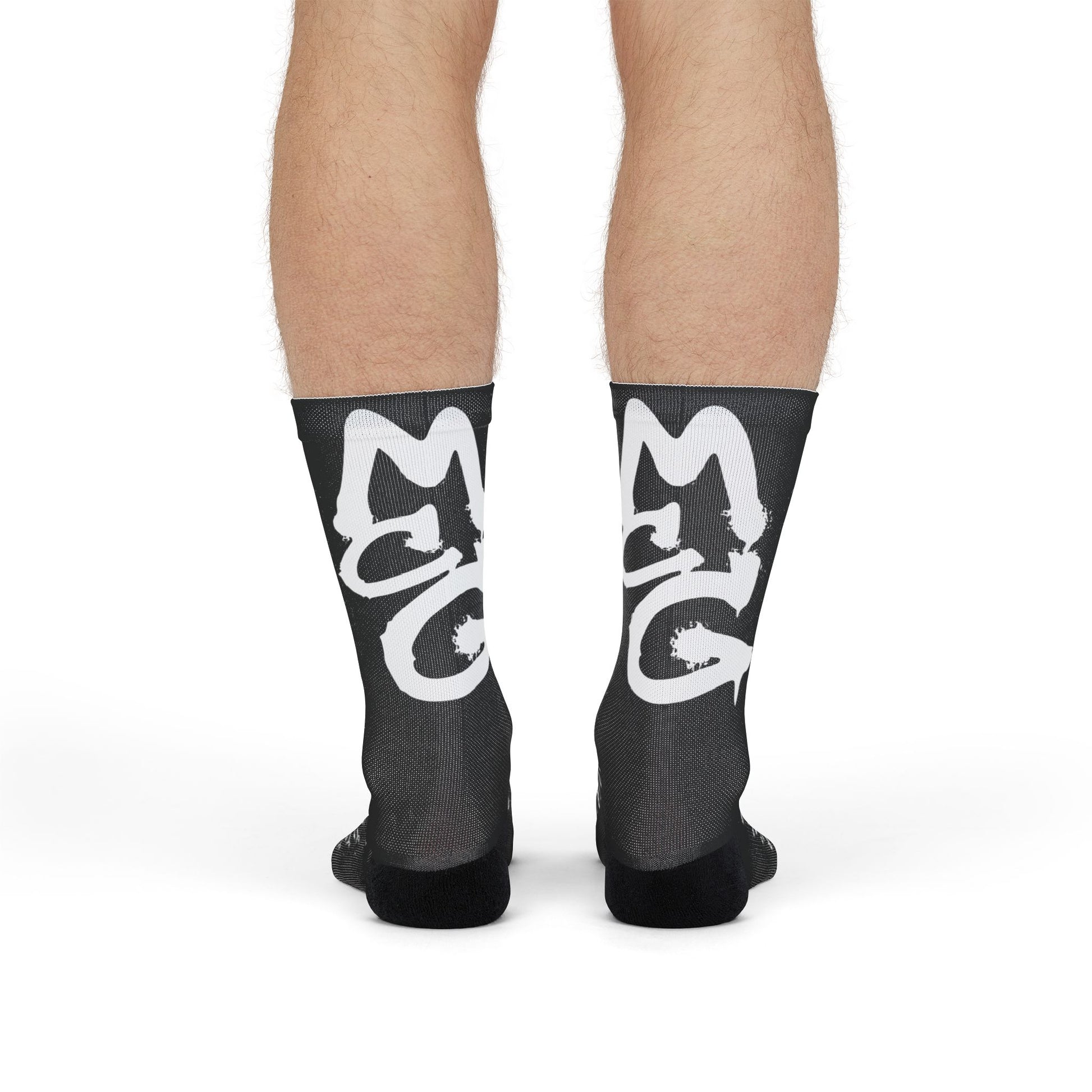 MCG* Blk Print Crew Socks