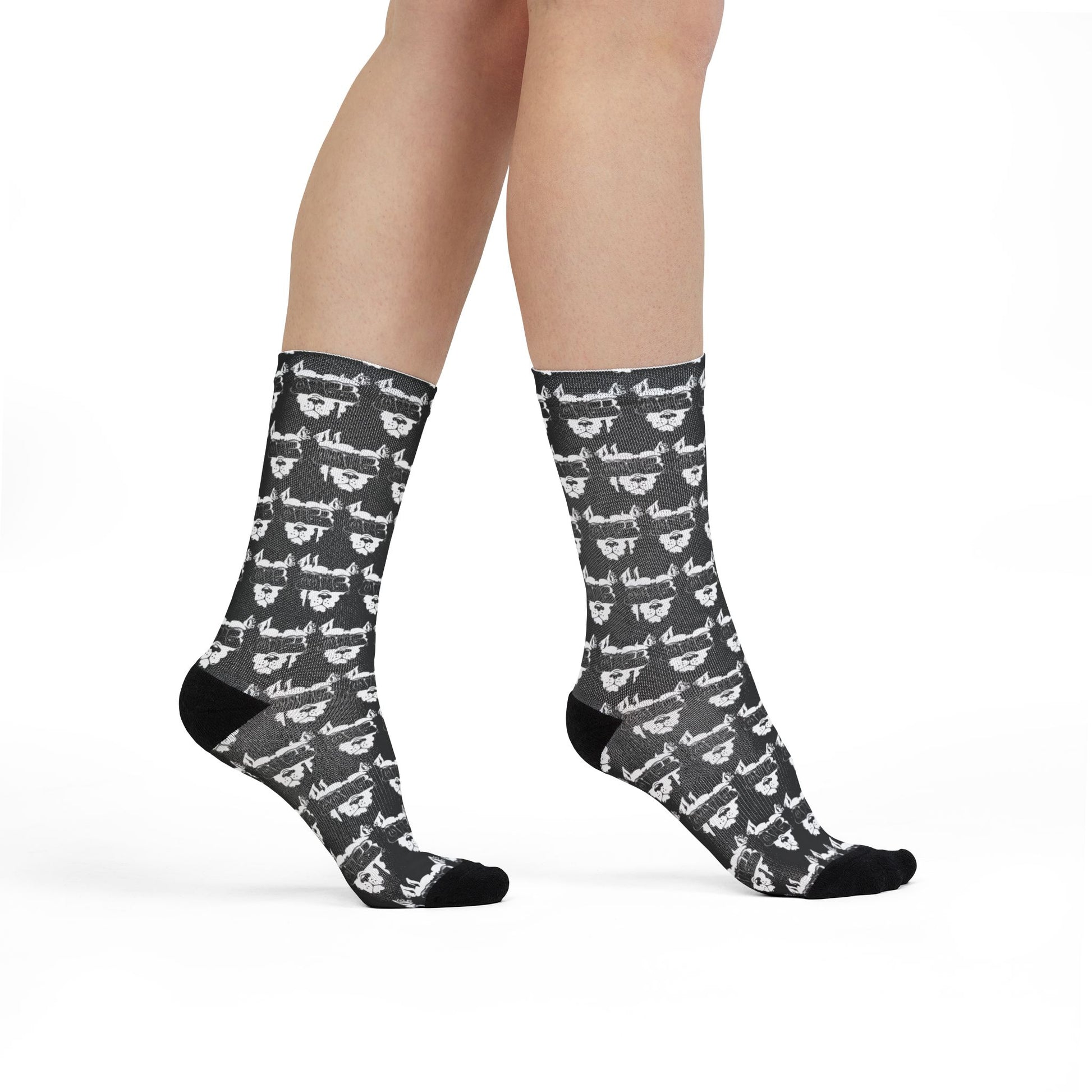 MCG* Blk Print Crew Socks