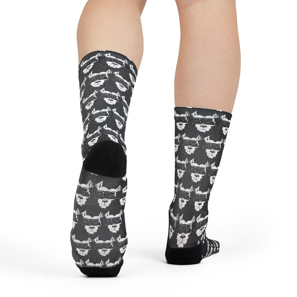 MCG* Blk Print Crew Socks
