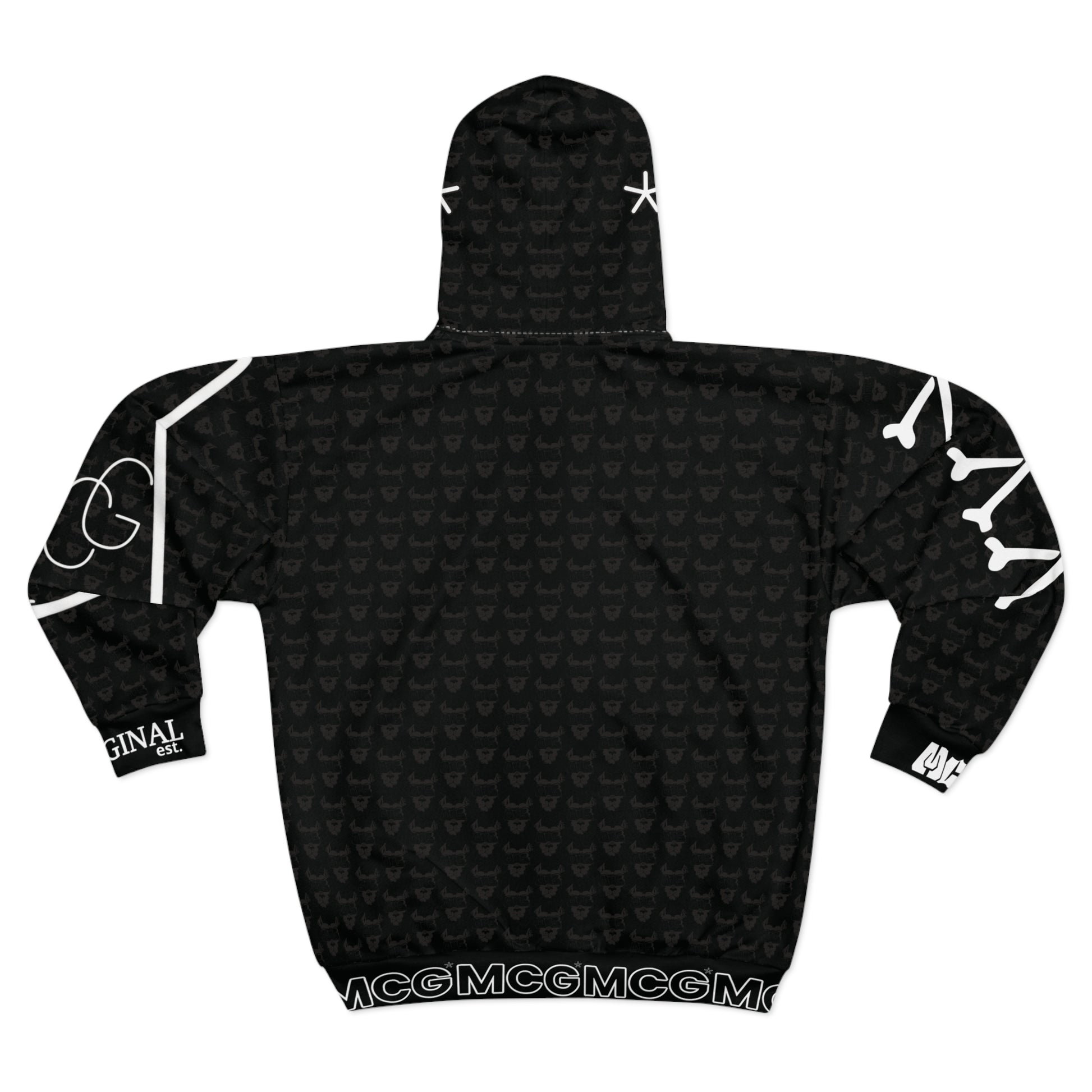 MCG* blk Print Unisex Zip Hoodie