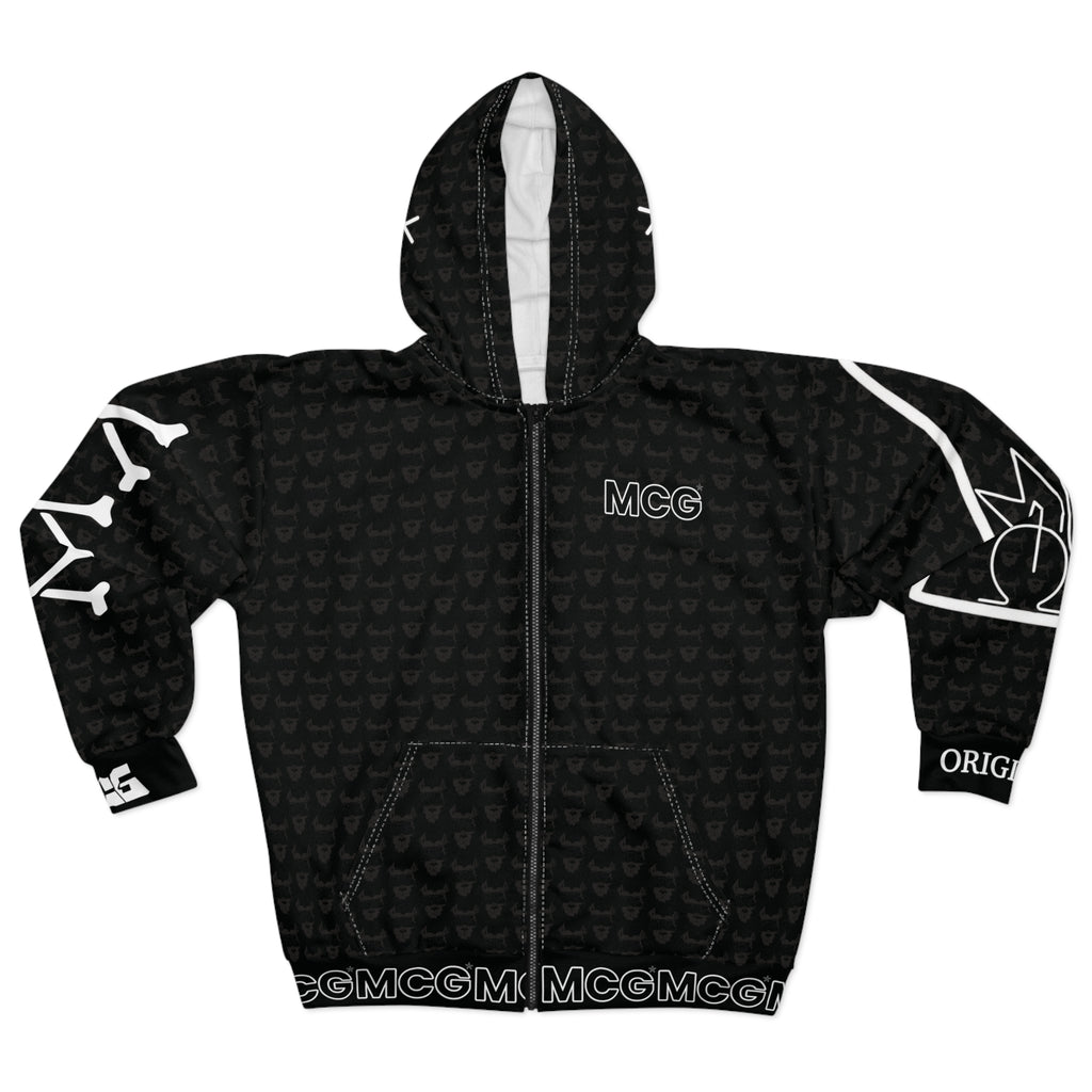 MCG* blk Print Unisex Zip Hoodie