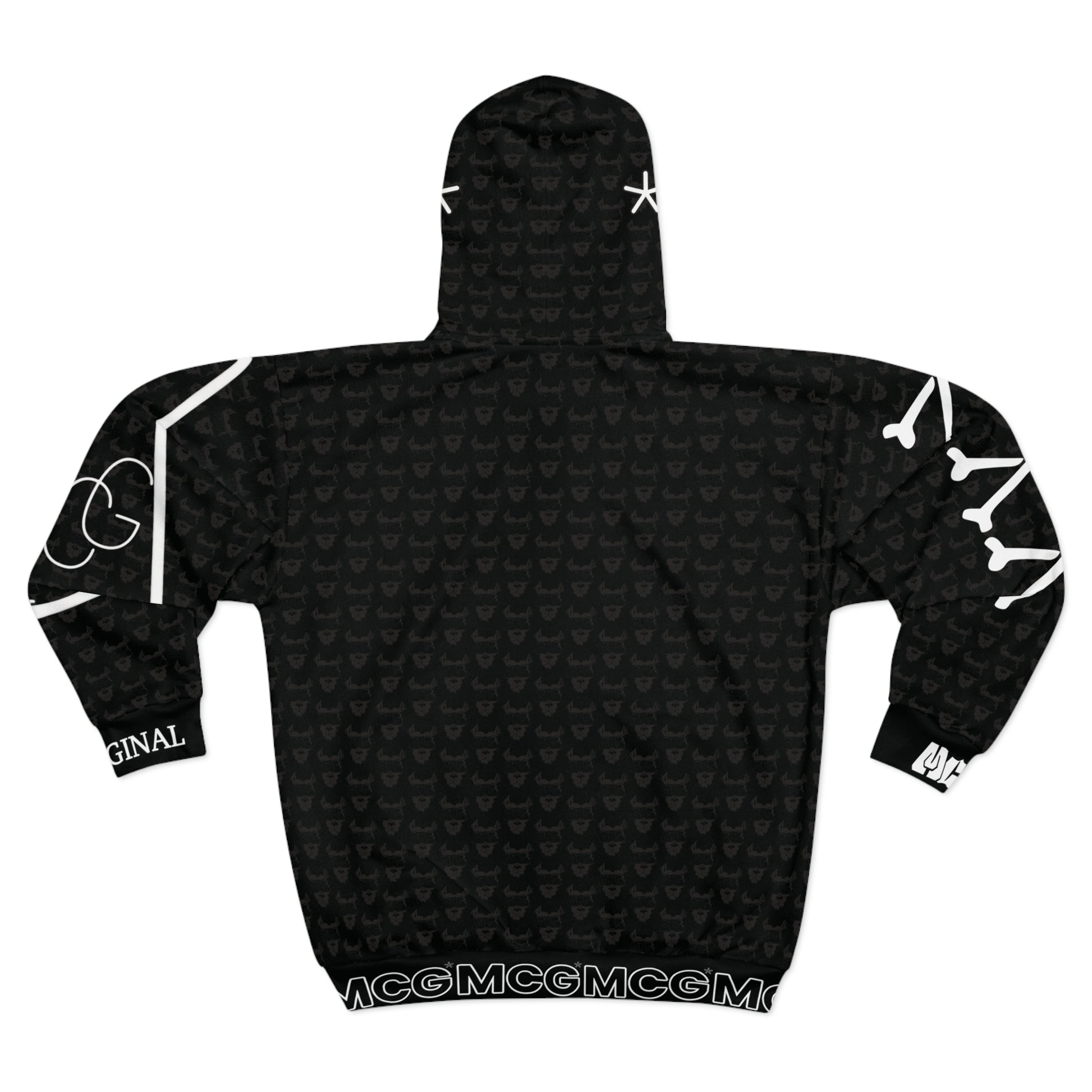 MCG* blk Print Unisex Zip Hoodie