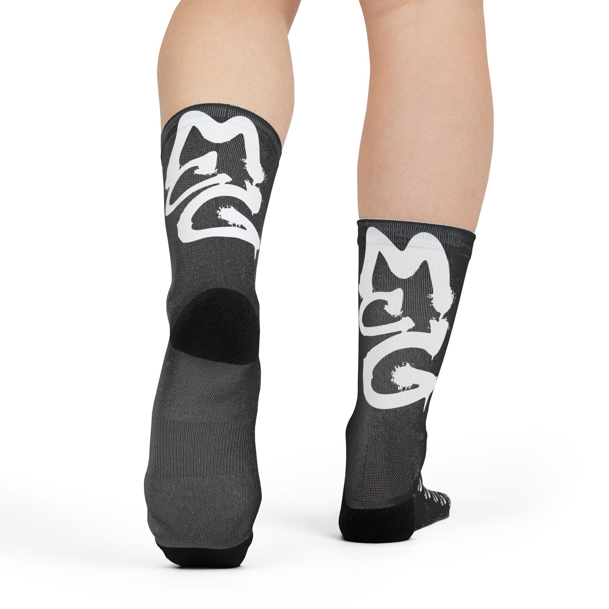 MCG* Blk Print Crew Socks