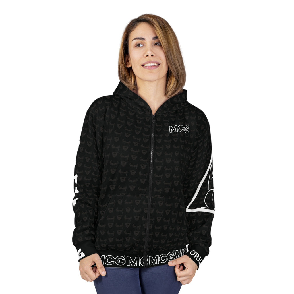 MCG* blk Print Unisex Zip Hoodie