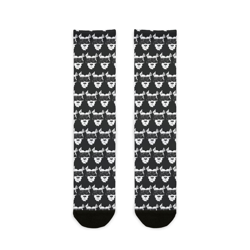 MCG* Blk Print Crew Socks