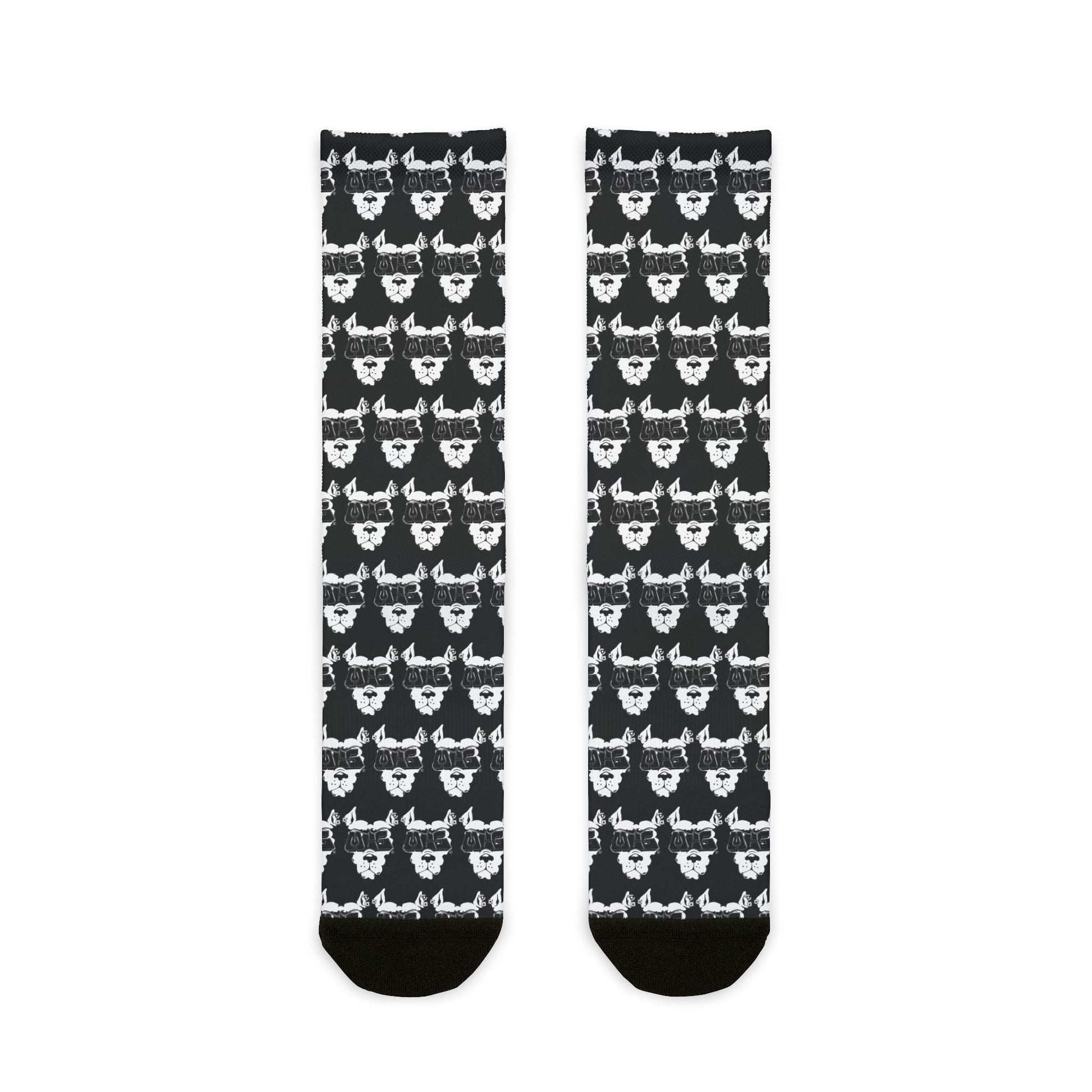 MCG* Blk Print Crew Socks