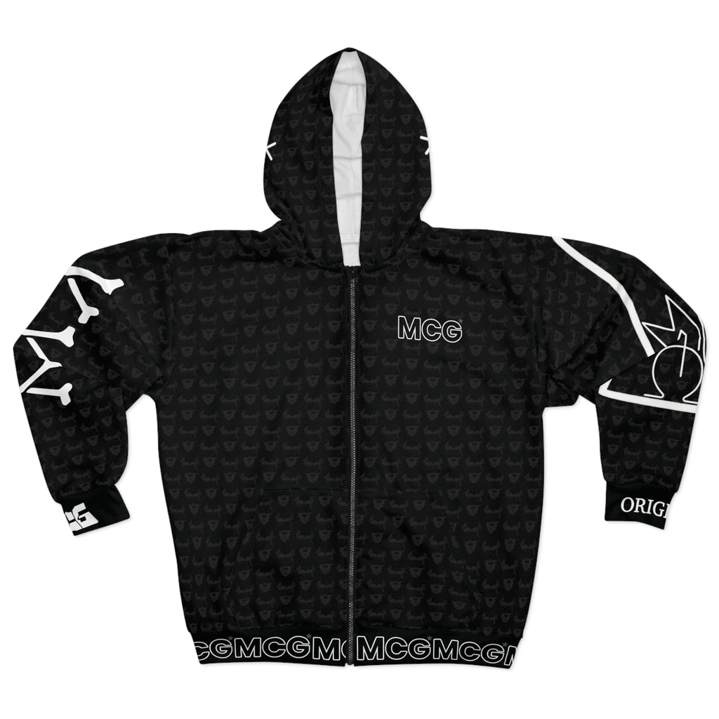 MCG* blk Print Unisex Zip Hoodie