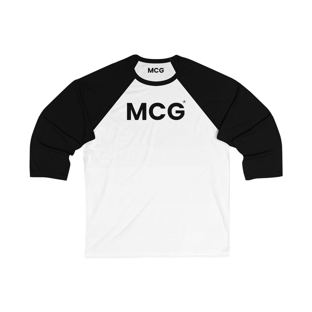 MCG* BLK/WHT Unisex 3\4 Sleeve Baseball Tee