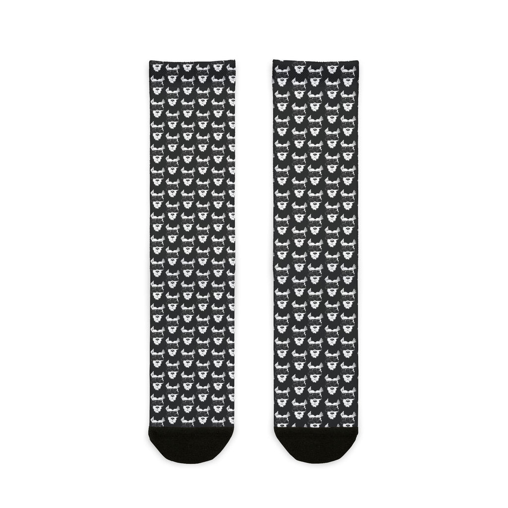 MCG* Blk Print Crew Socks